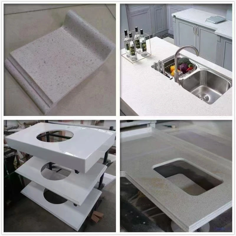 Stein-Küchenarbeitsplatte, Badezimmer-Waschbeckenloch, automatischer Wechsel zum Schleifscheiben-Verarbeitungszentrum, kann die Größe anpassen