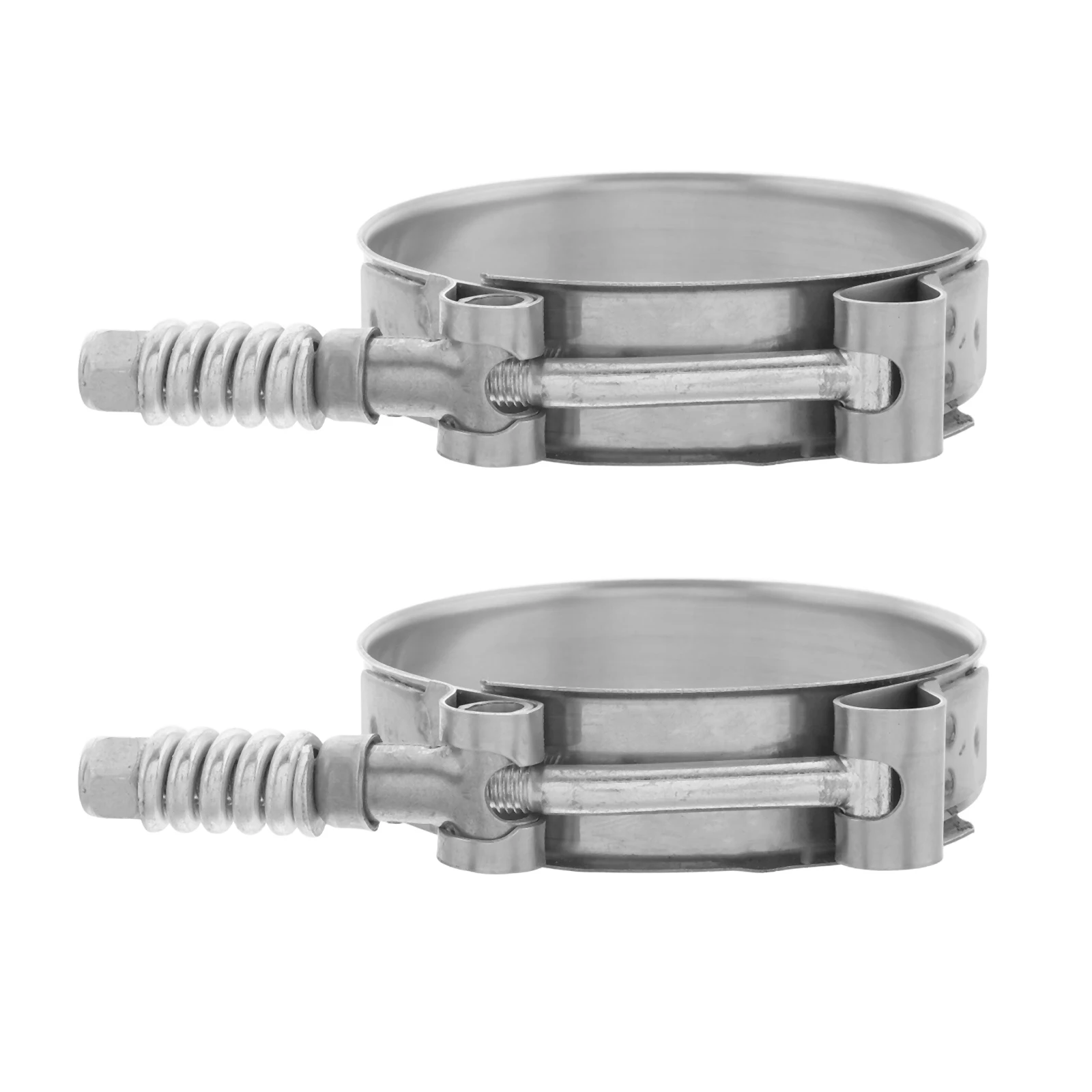

2Pcs Stainless Steel T-Bolt Clamps Heavy Duty Hose Fixing Buckle for Radiator Air Conditioning Water Pipes Spring Loaded