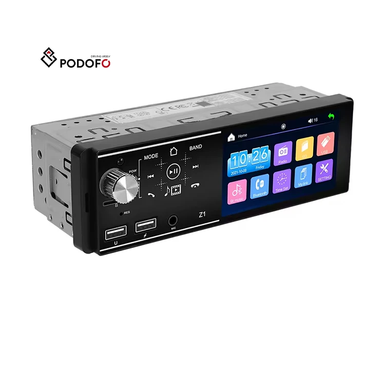 

Podofo 1Din 4'' Car MP5 Player BT FM TF USB Charging Steering Wheel Control Car Radio Stereo Wholesale OEM