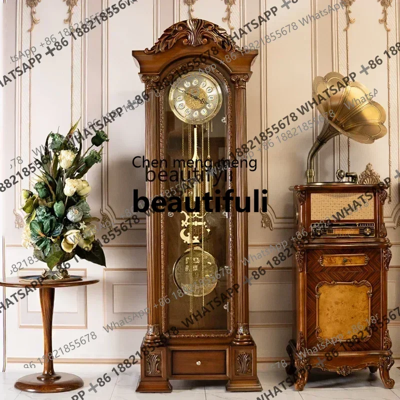 

R Helmler movement floor clock European villa vertical living room clock, retro American classical pendulum clock R