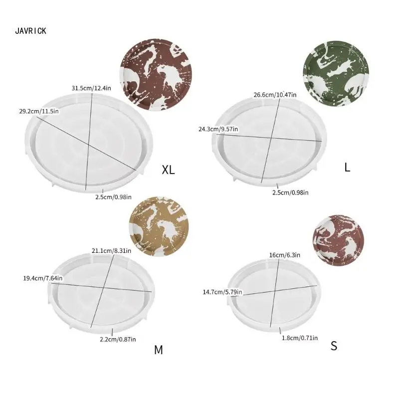 Moldes bandeja Resina silicona, molde para Plato frutas, bandeja redonda cemento, moldes placa D0LC