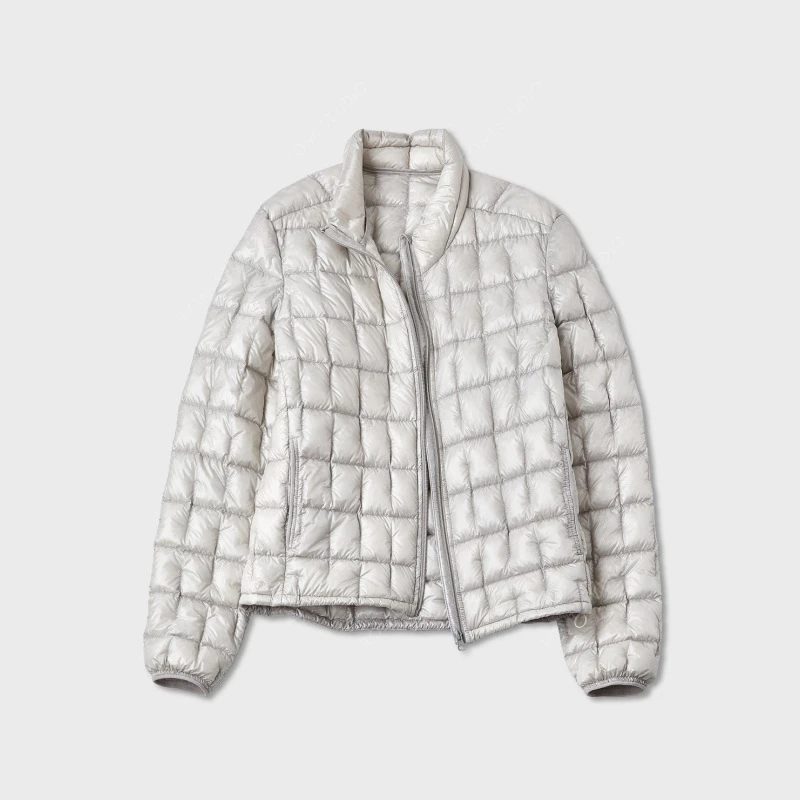 Stand Collar Lightweight Padded Coat Women 2026 Winter New Short Casual Warm Loose Outerwear Commuter Solid Long Sleeve Jacket
