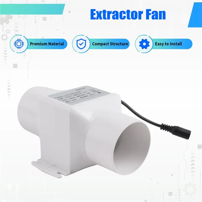 [NEW!A47U】 Exhaust Fan 60Mm Extractor Fan Low Noise Duct Hydroponic Air Blower Speed-Regulating For Home Bathroom Ventilation