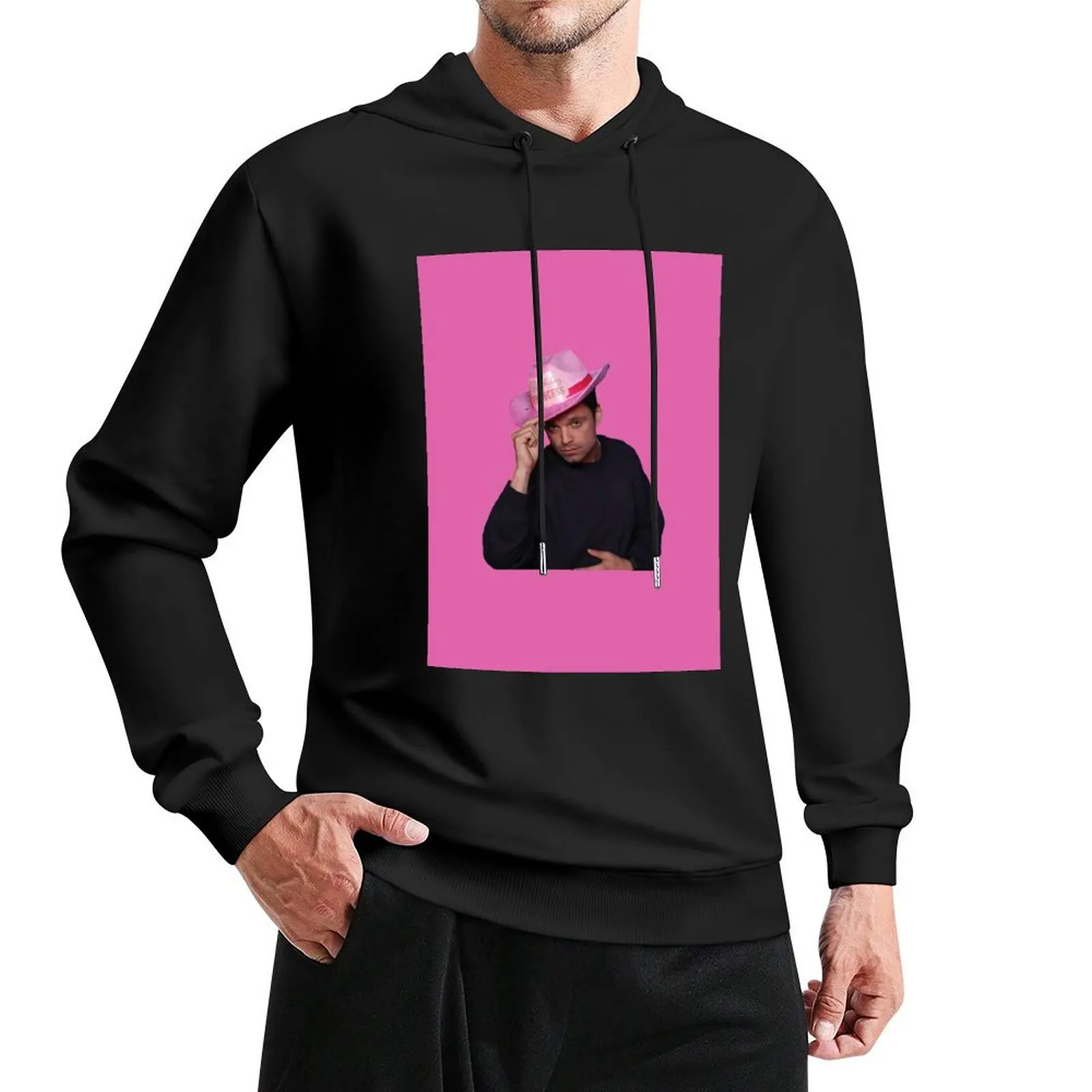 

Yes Haw! Sebastian Stan with pink Birthday Princess Cowboy Hat Pullover Hoodie mens designer clothes hoodie graphic