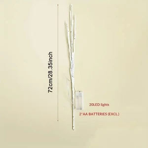 Bateria operado Birch Branch LED Light, luzes festivas brancas, festa de Natal, decoração do casamento, galho, ao ar livre, 1 pc 12 principais vendas motivos de natal - №10