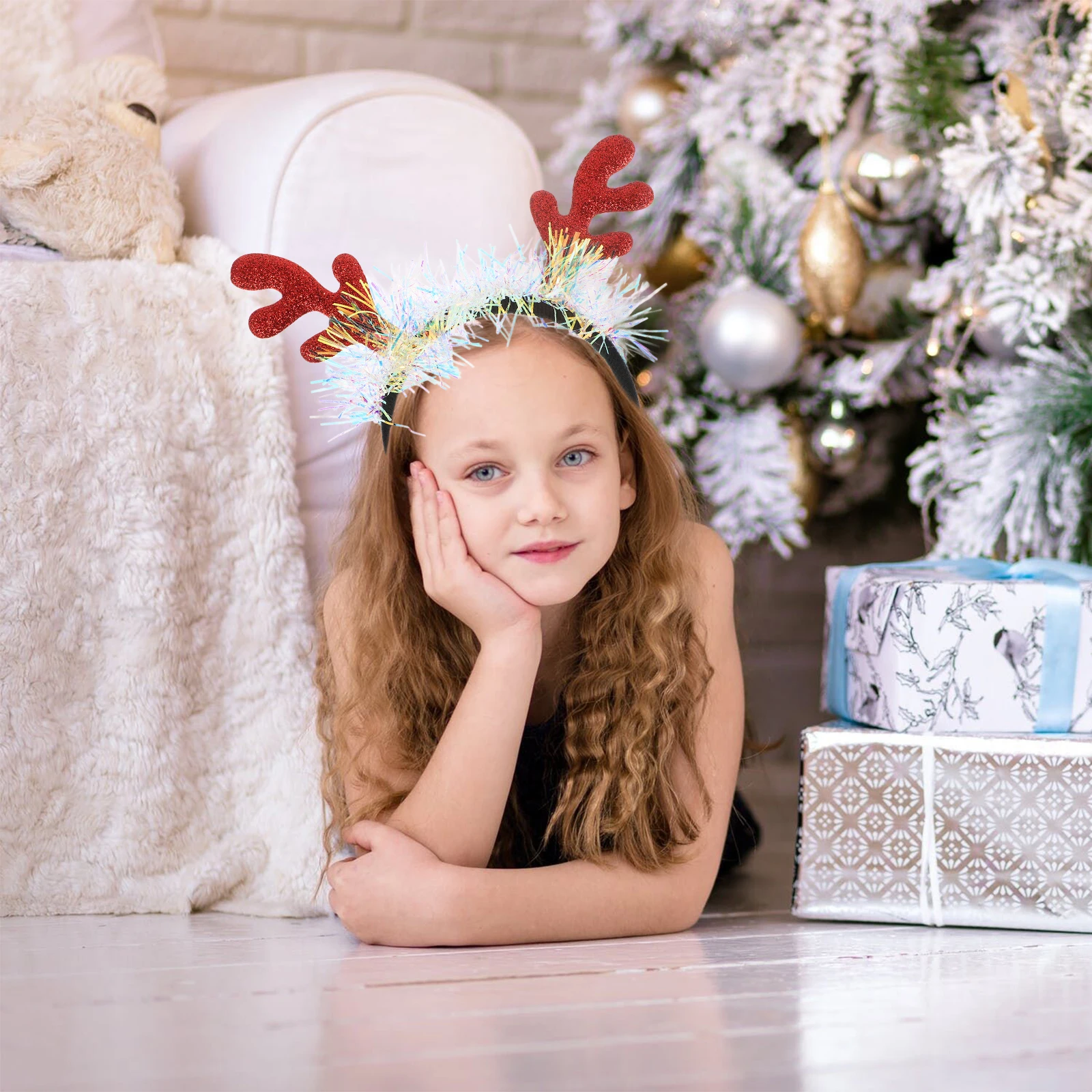 

Antler Headband Christmas Hair Accessories Sponge Reindeer Headwear Holiday Party Costume Xmas Adult Teen Girls Festive