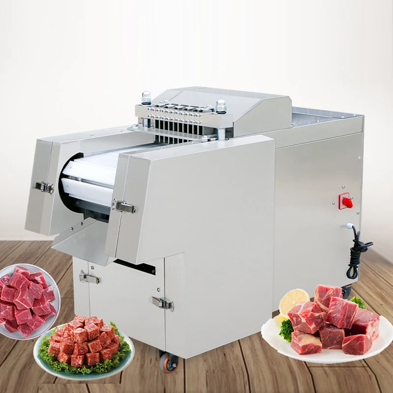 تصميم جديد الدجاج الخام اللحوم المجمدة مكعب المقامر آلة قطع كتلة اللحوم الأسماك المجمدة لحوم البقر مكعب الأضلاع آلة التكعيب
