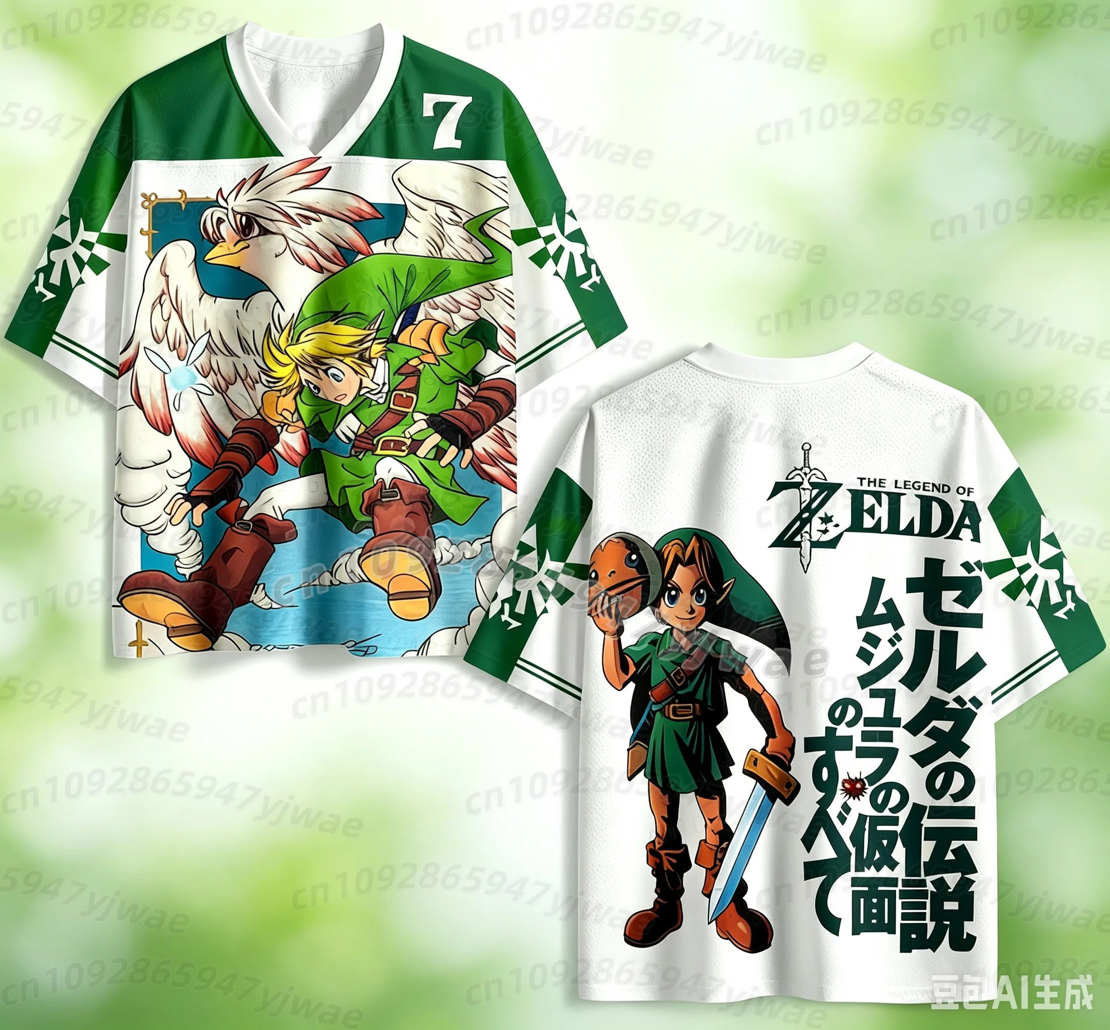 The Legend Of Zelda Tears Of The Kingdom Jersey T-Shirt 3d Print Link Zelda Street V-Neck Mesh Men Women Short Sleeve T-Shirt view 2