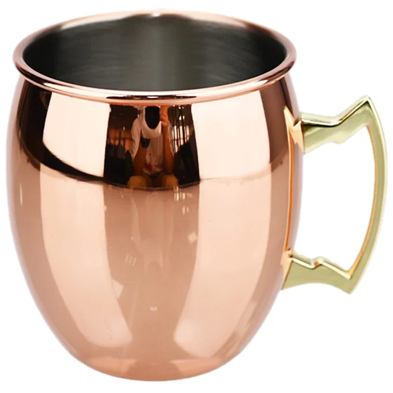 

Cocktail Wine Cup 550ML Moscow Mule Mug Stainless Steel Hammered Copper Plated Beer Cup Coffee Bar tools Drinkware for Ramadan