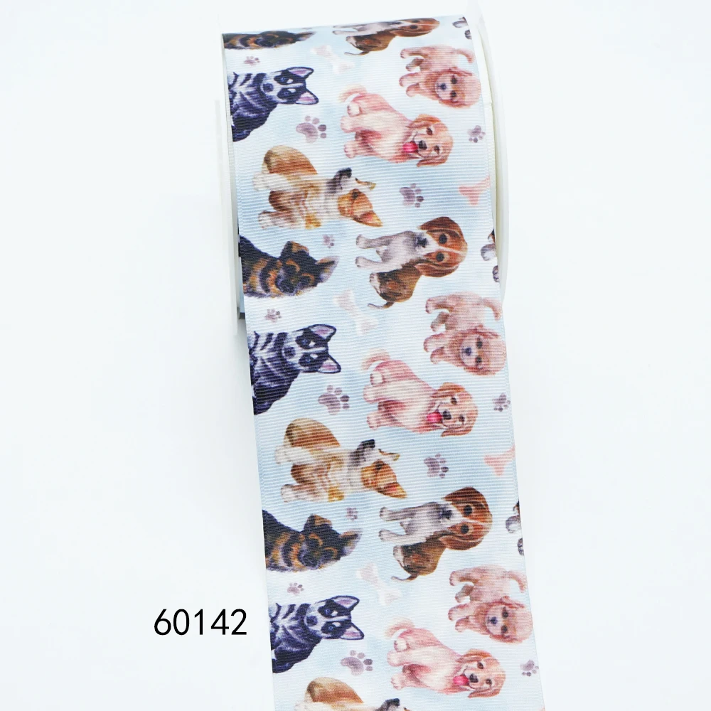 DIY Cartoon Dog Printed Grosgrain Ribbon For Craft Supplies Sewing Accessories 5 Yards, Planar Resins 10 Pieces. 55186