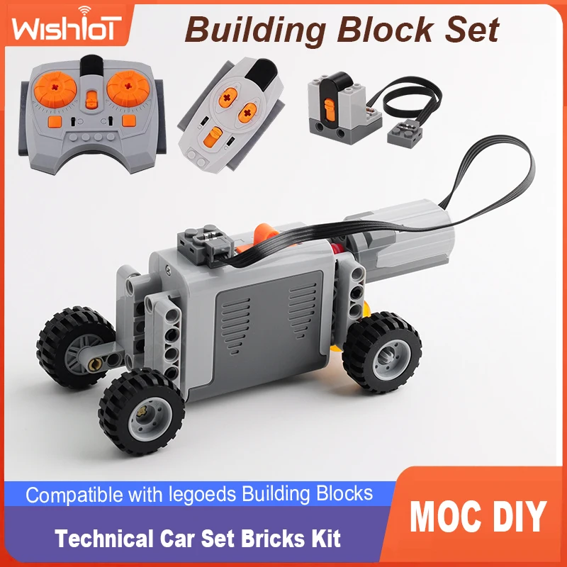 Juego técnico de coches MOC, Kit de ladrillos, caja de pilas AA, Motor M Compatible con bloques de construcción legoeds 8883 8881, coche de juguete con función de potencia