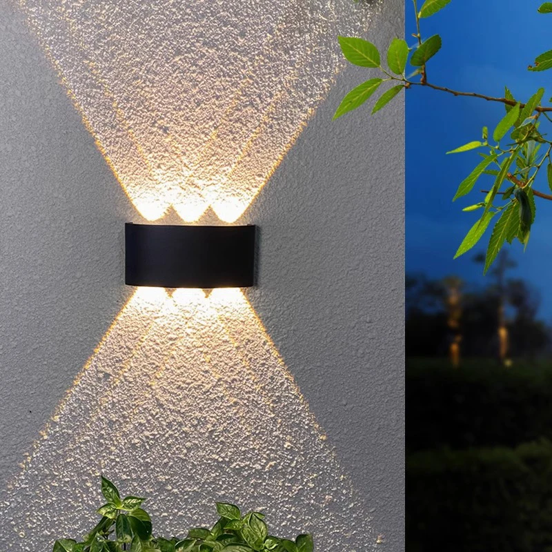 A lâmpada de parede externa IP65 é adequada para jardins cercados, pátios e iluminação decorativa interna, corpo da lâmpada de alumínio AC110V220V