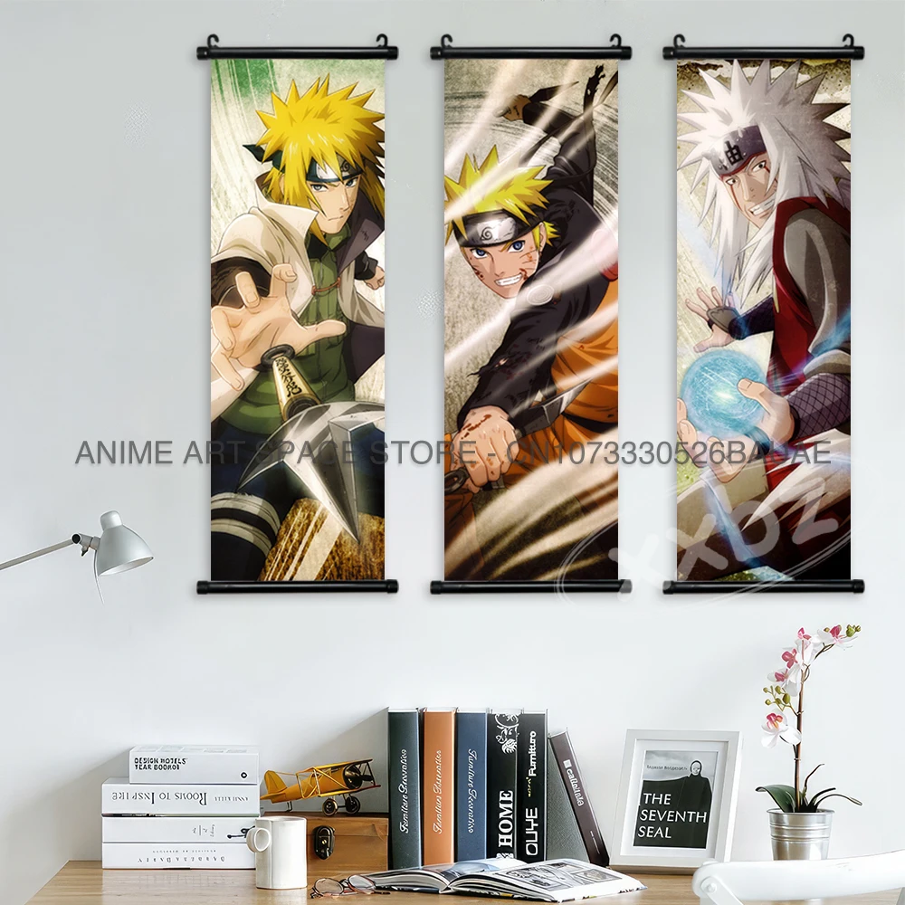 Naruto hängende Malerei auf Leinwand, Heimdekoration, Wandkunst, Hatake, Kakashi, Schriftrollen, Bild, Anime, Uchiha Itachi, Poster, Bar, Café – Detail 4