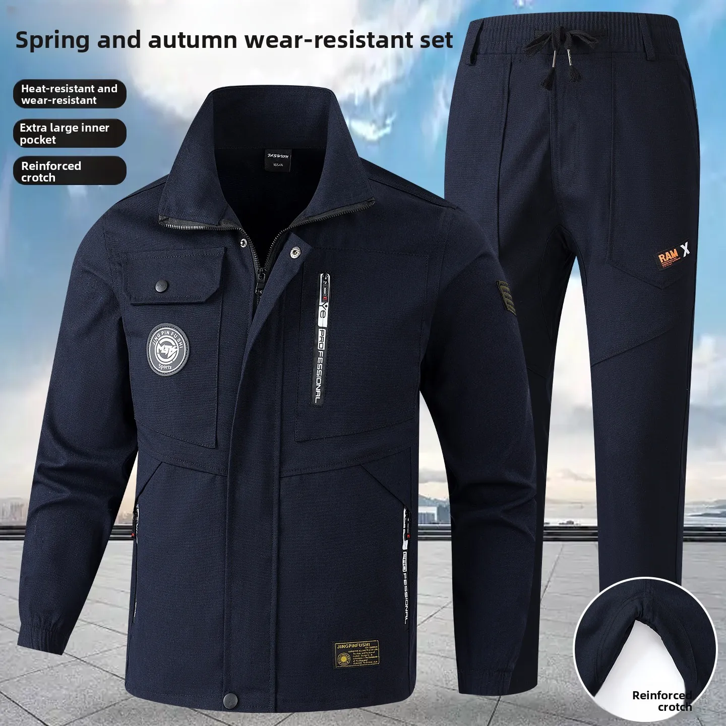 

Thiened Pure Cotton Welding Workwear Set Men's Spring Autumn Work Protection Clothing Anti-Scalding Labor orm
