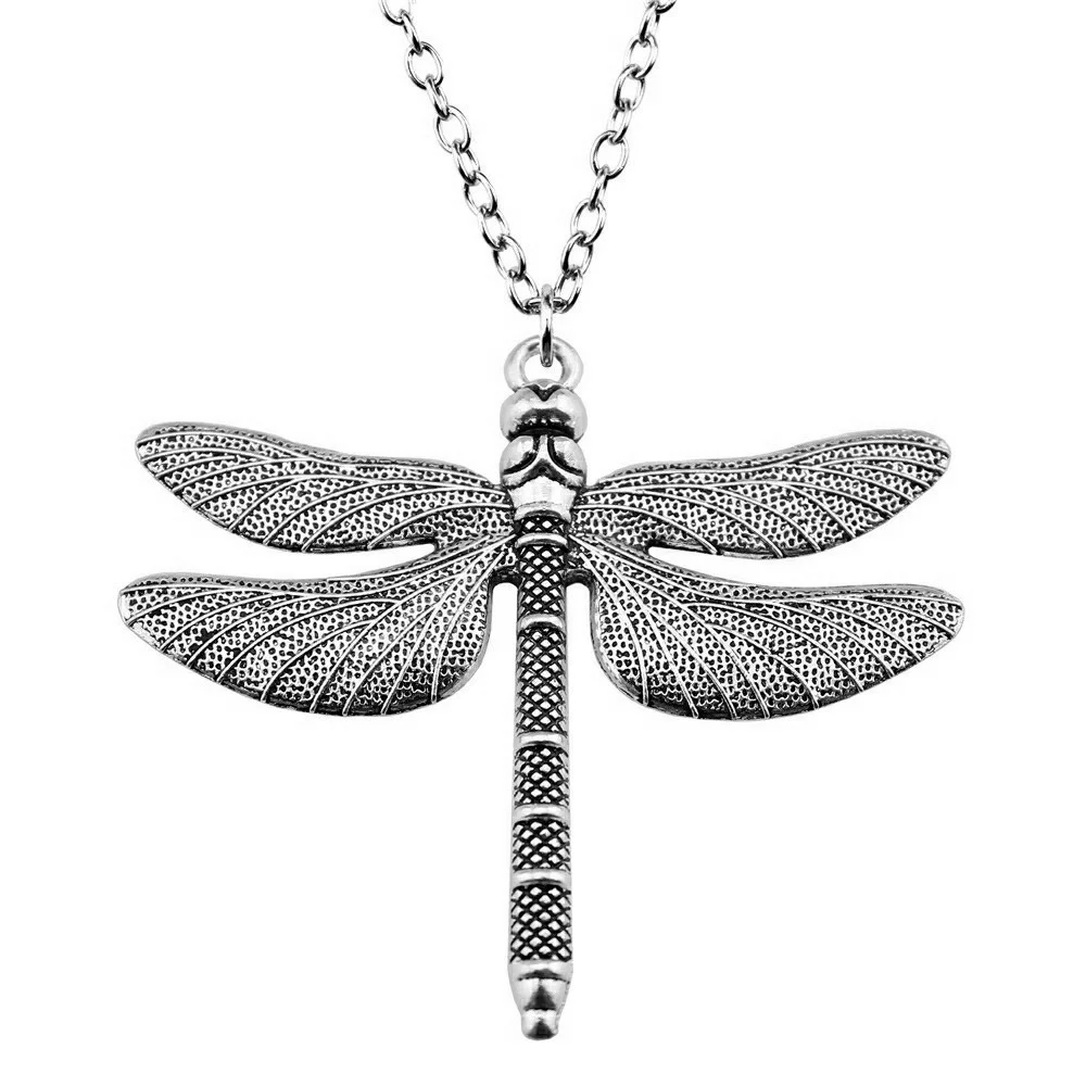 New Fashion Antique Silver Color Flying Animal Insect Necklace Butterfly Dragonfly Bee Cicada view 2