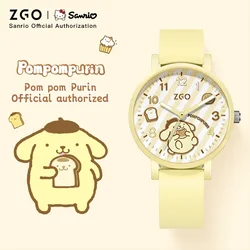 ZGO x Sanrio PompomPurin Children's Watch Student 30M Waterproof Cartoon Children's Quartz Watch Scratch Resistant mirror 2177