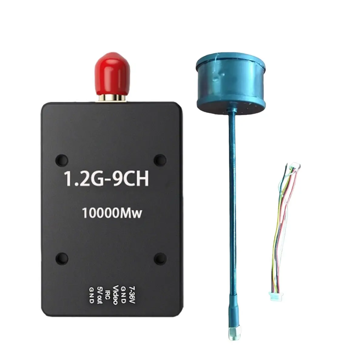 【▶♦△POPULAR PICK】1.2GHz 10W VTX 9 Channels FPV Audio Video Transmitter 13V-36V 2-8S with Antenna for FPV RC Long Range Drone