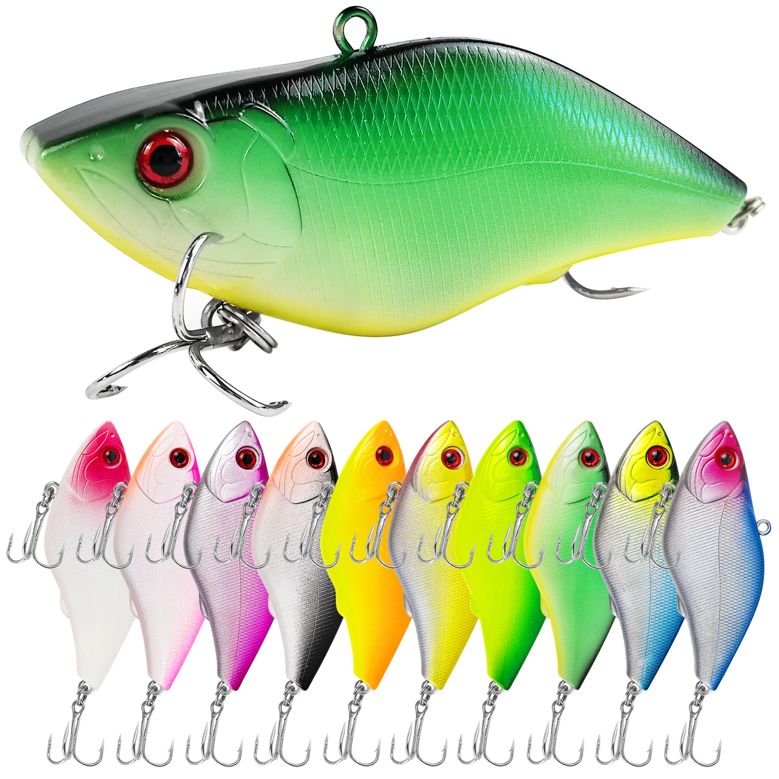 Señuelos VIB FREE FISHER – Cebo duro con triples para trucha y lubina - imagen 3