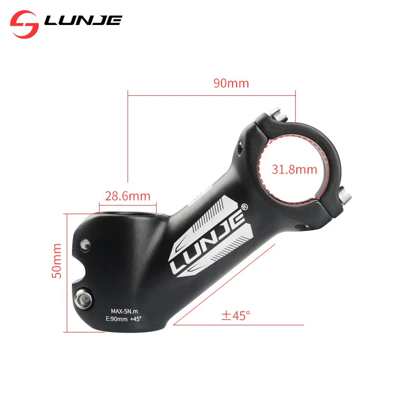 Bicycle Stem ± 45 ° MTB Road Bike Stem 31.8mm Aluminum Alloy 90mm Mountain Bike Handlebar Riser Bicycle Front Fork Stem Adapter