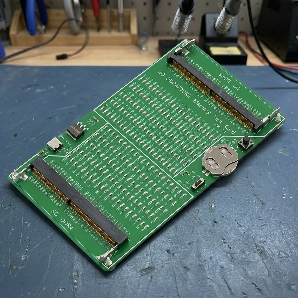 Diagnostic Tool for Laptop Memory Modules Supporting DDR4 and DDR5 with PCB Circuit Testing and LED Status Lights