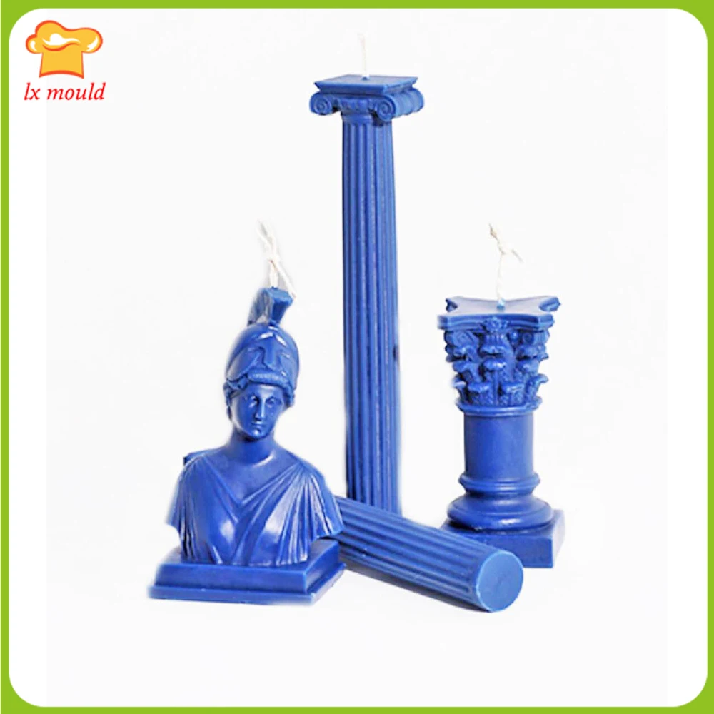 Athena Silicone Candle Mould Home Decoration Roman Column Moulds Venus Character Cake Sugarcraft Chocolate Decor Baking Mold