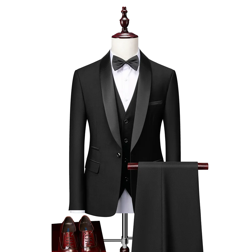 J60 Men\'s business casual suits men\'s wedding groom dress banquet slim suit men