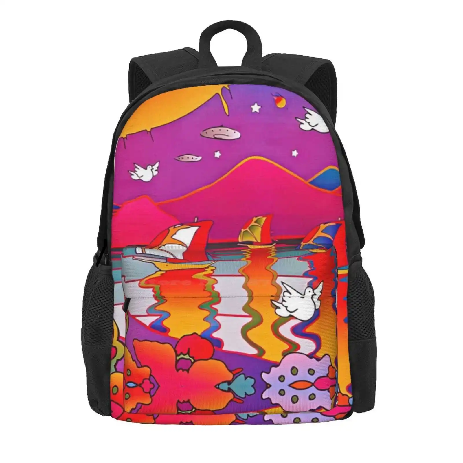 Peter Max Art, Peter Max Artwork, Peter Max Paintings Hot Sale Schoolbag Backpack Fashion Bags Peter Max Artwork Peter Max