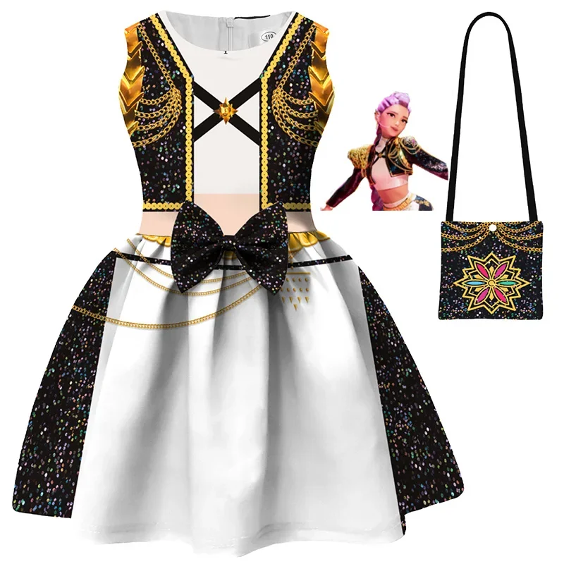 

2025 Halloween Kpop chasseurs de démons déguisement d'halloween enfants Rumi Mira Zoey robe bébé filles robes de princesse