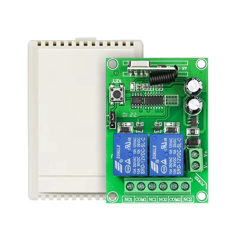 433Mhz Universal Remote Control Switch Wireless Relay 2CH Module RF Receiver Transmitter DC 12V 24V For Garage Door
