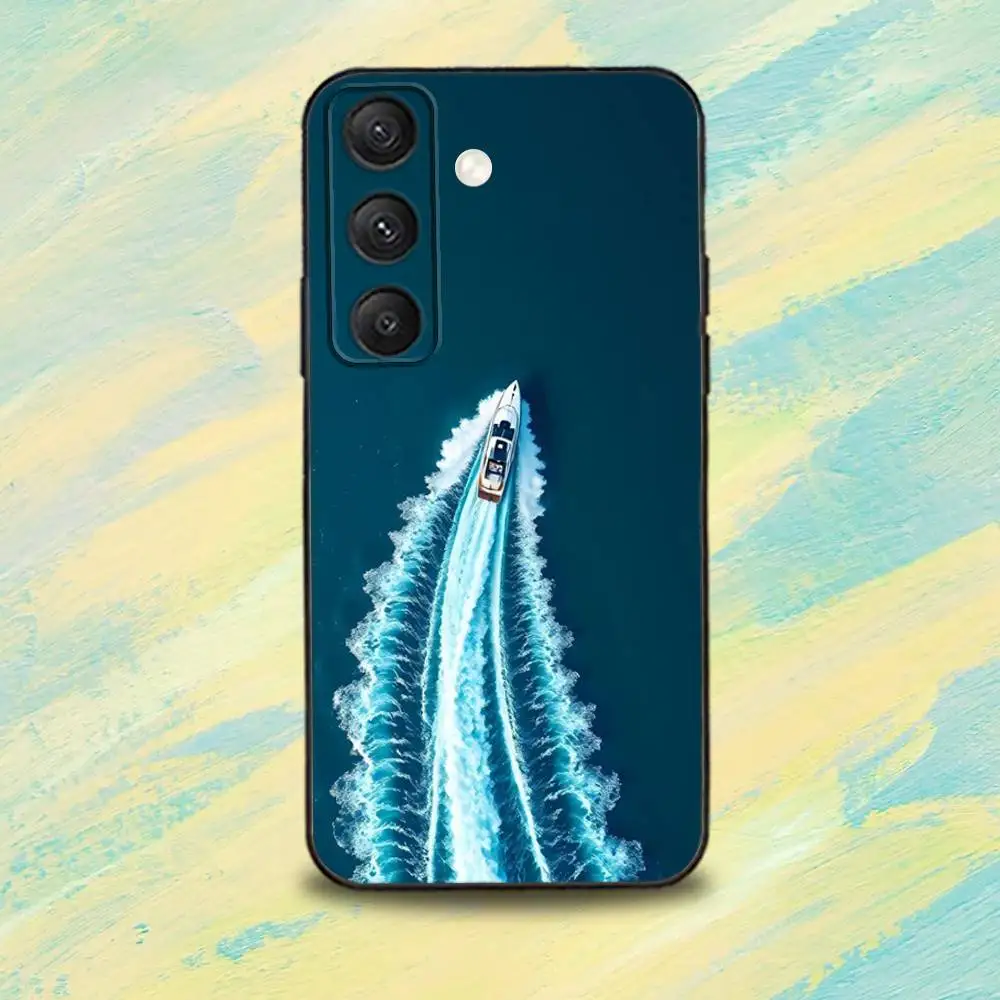 Art SailingS S-Ship B-Boat Phone Case For Samsung S25,S24,S10,S22,S21,S20,S23,Ultra,Plus,Lite,FE,Soft Silicone Black Cover