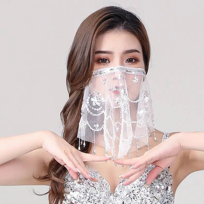 

New Belly Dance The Veil Indian Dance Costume Accessories Mask Covered Scarf Costume Drama Veil Women