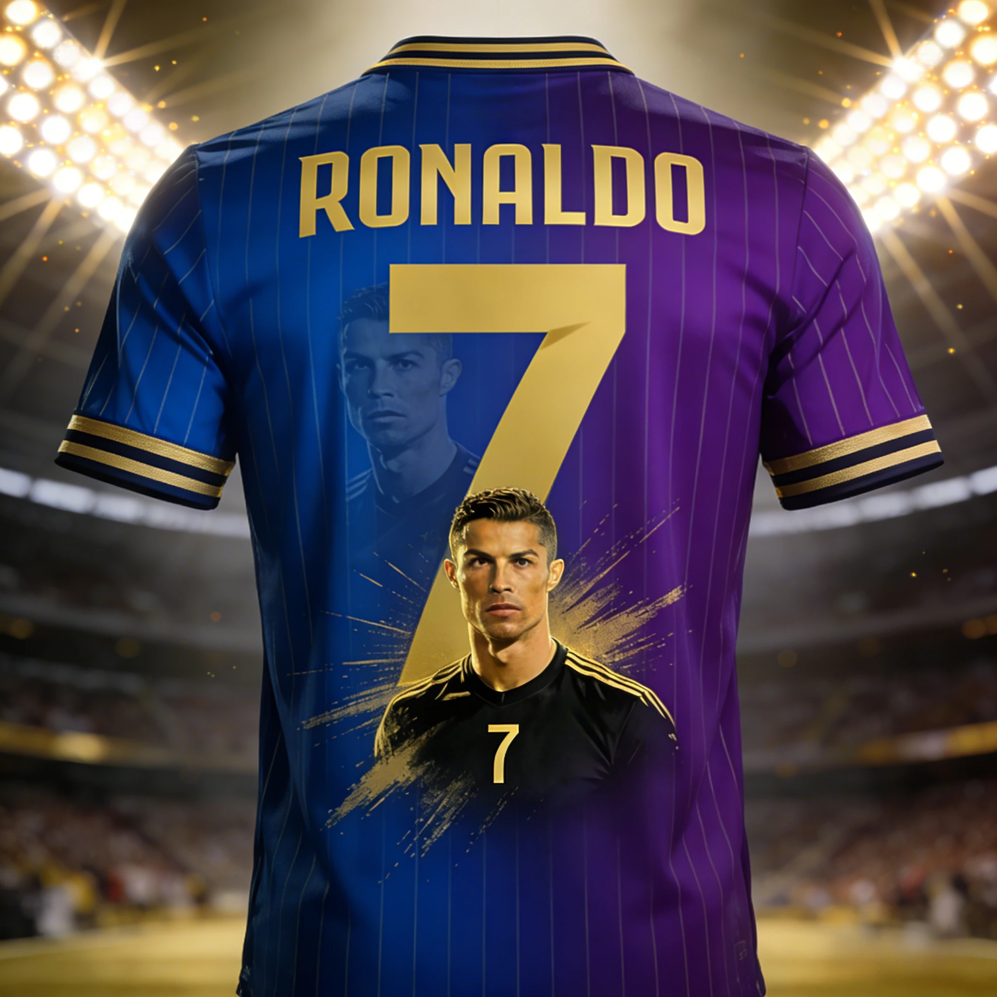 2026 Venda imperdível camisa de futebol gradiente azul-roxo Stadium Vibe vestuário de colecionador de luxo premium para fãs da estrela icônica