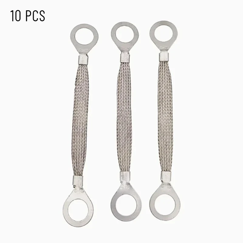 10PCS 150/200mm Body Electrical Ground Strap for Stainless Steel Flanged Ground Cables Anti-static Corrosion Resistance