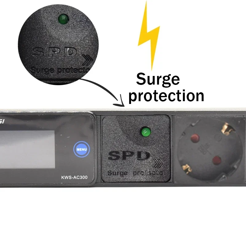 Подовжувач питания PDU, защита от перенапряжения, вольтметр, амперметр, счетчик энергии, 2/3/4/5/6/7/8/9, немецкие розетки, интерфейс C14