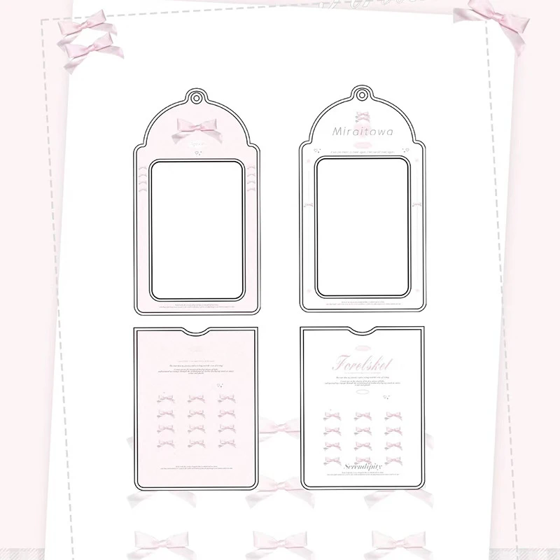Porta carte in stile dolce balletto 3 pollici Idol Photcards maniche protettive Kawaii Bow Cards Cover