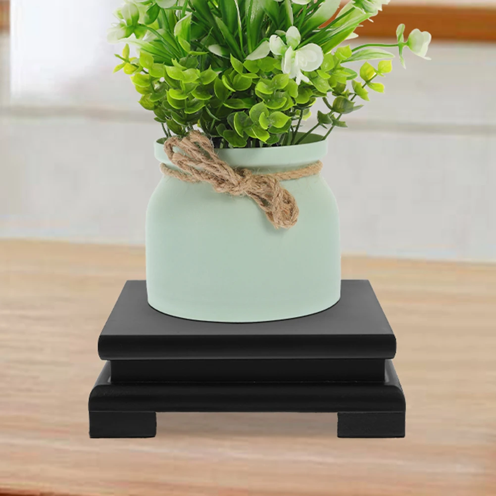 

1pcs Wooden Plant Stool Natural Wood Potted Plant Stand For Indoor Home Office Decor Tall Flowerpot Holder Vintage Display Rack