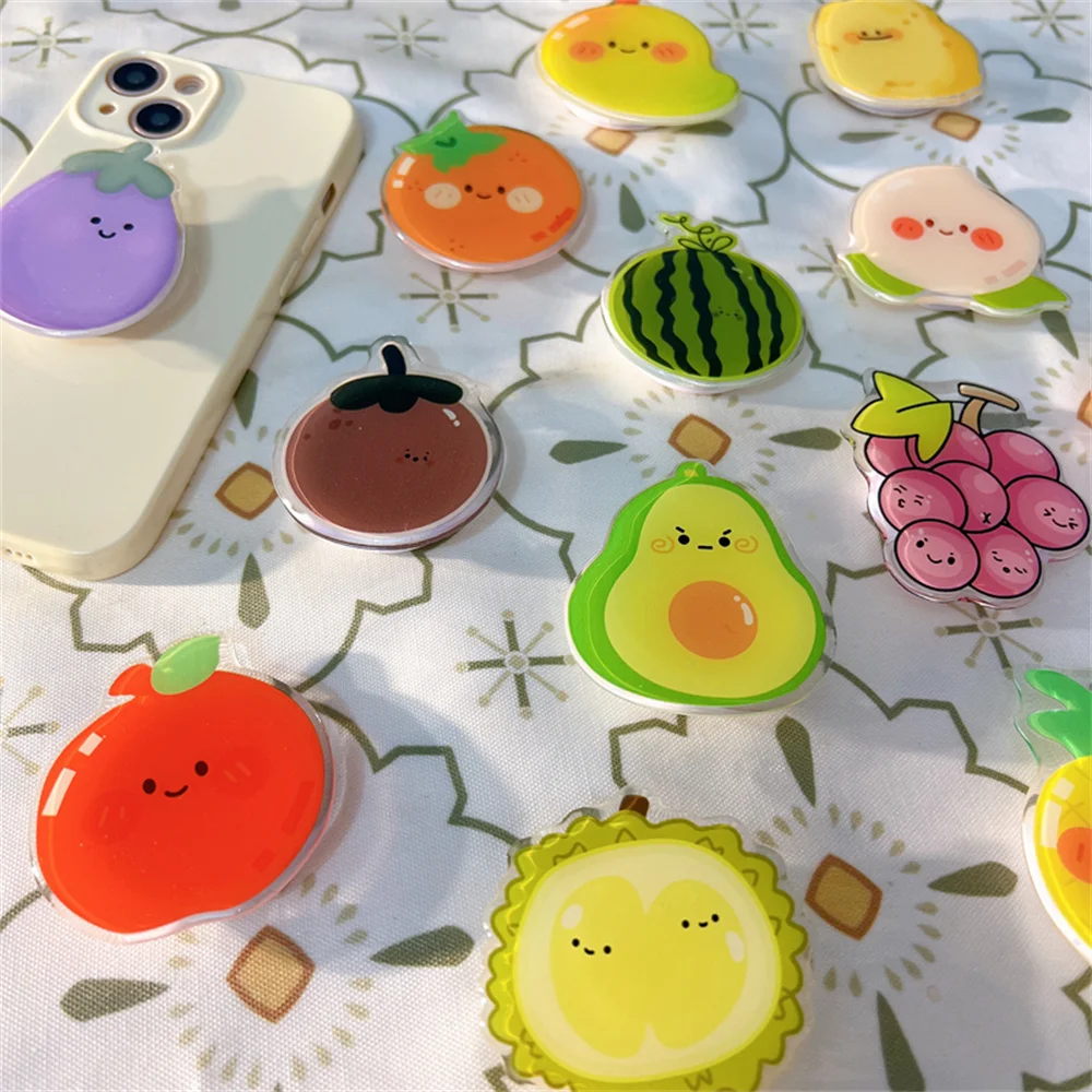 

INS Cute Fruit avocado Strawberry Griptok Bracket For iPhone Samsung Universal Phone Holder Ring Support Stand Grip Tok
