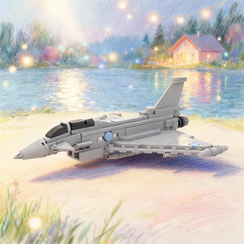 175-teiliges MOC Eurofighter Typhoon T1 Creator Modellbausatz DIY Geschenk Kreatives Sammlerstück Deko-Display Premium für Erwachsene und Kinder