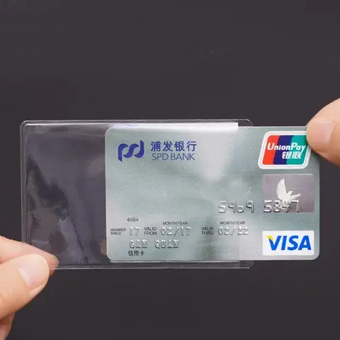 10 개/몫 60*93mm 투명 카드 수호자 슬리브 ID 카드 홀더 지갑 지갑 비즈니스 신용 카드 수호자 커버 가방