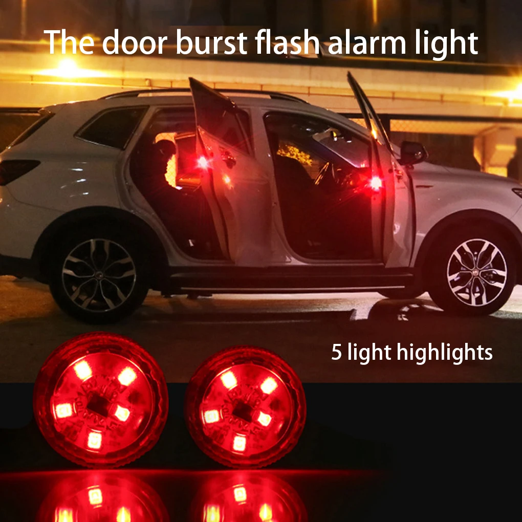 4 قطع عالمية LED لفتح باب السيارة، أضواء مضادة للتصادمات، إنذار ستروب، مصباح إيقاف السيارة، ضوء أصفر #5