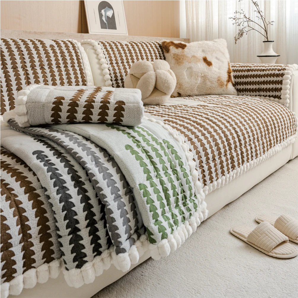 Soft Anti‑Slip Sofa Pad Machine Washable Pet‑Friendly Sofa Cushion Cover All‑Season Furniture Protector for Living Room