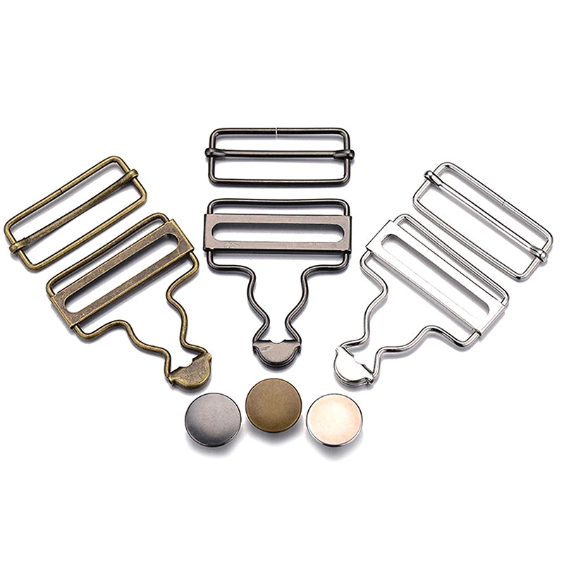 Gesper penjepit pengencang Dungaree dengan Set kancing Jeans untuk jaket Denims perlengkapan jahit pakaian DIY rumah