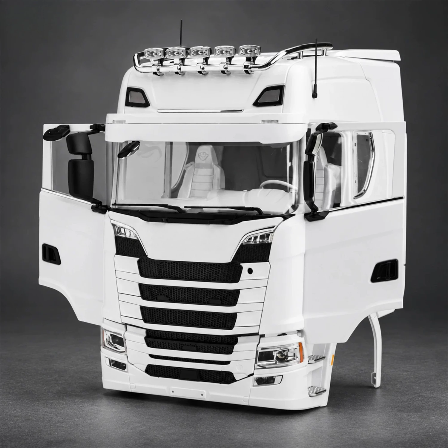 1/14 770S Scale Truck Body Shell DIY Front End Foldable Side Mirrors Opening Doors Fender Modification Parts RC Truck Model - view 6