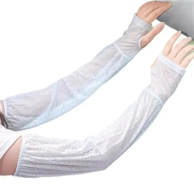 أغطية أكمام فضفاضة خفيفة الوزن قابلة للتنفس للصيف للحماية من الأشعة فوق البنفسجية لركوب الدراجات في الهواء الطلق من الحرير الجليدي والدانتيل الواقي من الشمس للرجال والنساء #6