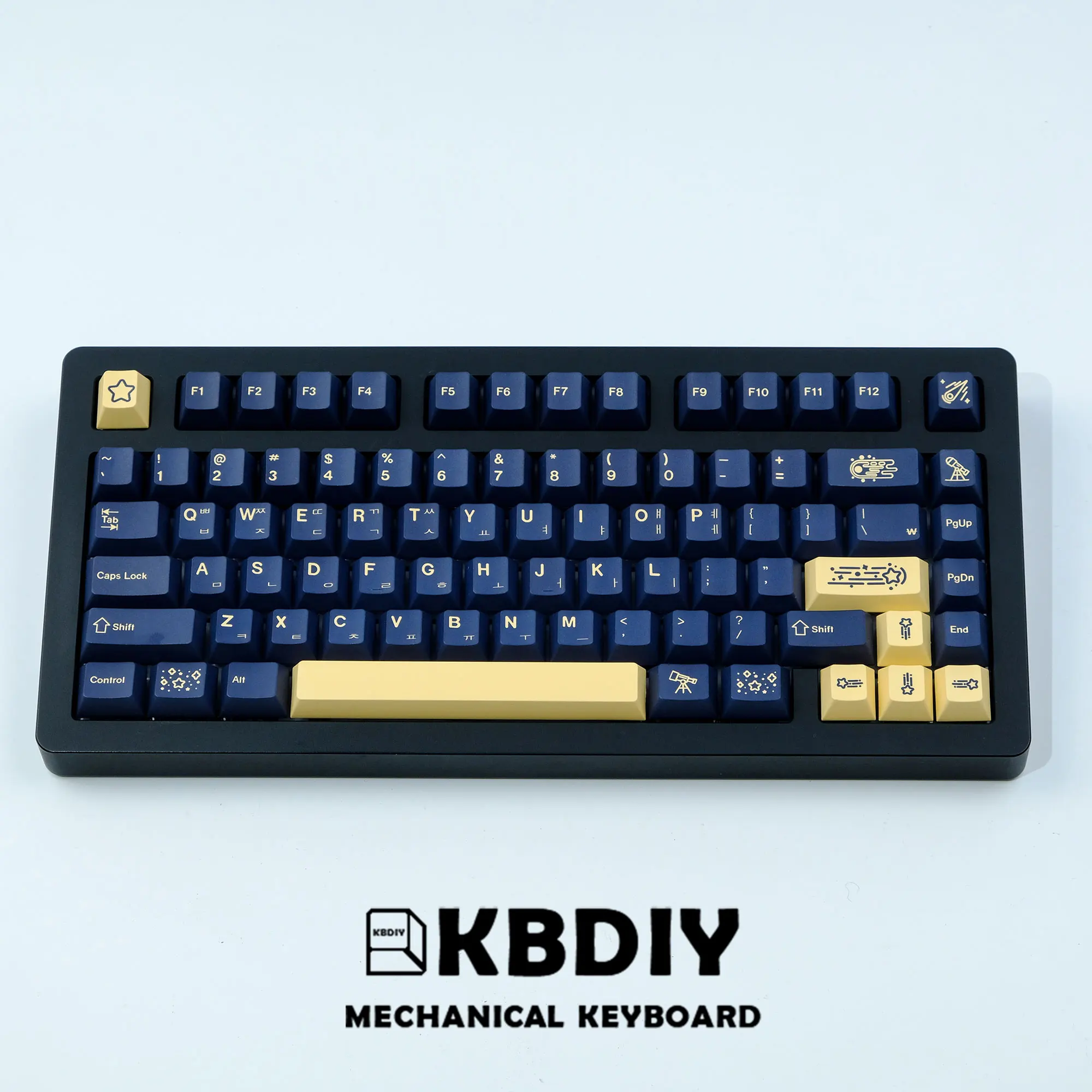 Kbdiy tasten gmk stargaze klon pbt koreanische tasten kappen kirsche mx profil gelbe tasten kappe für mechanische tastatur benutzer definierte schlüssel kappen set