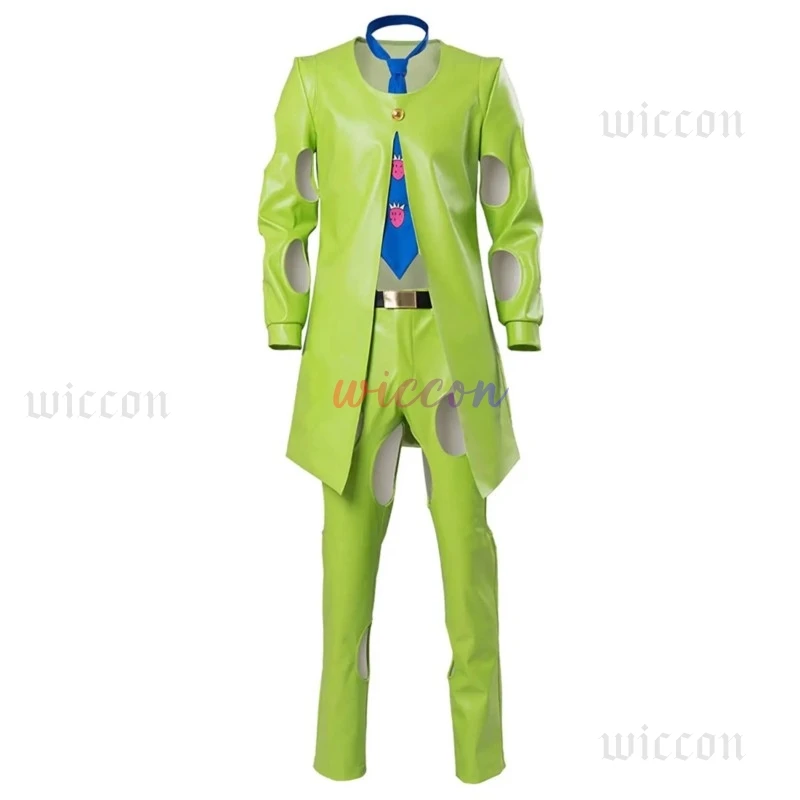 Pannacotta Fugo تأثيري جوجو مغامرة غريبة Pannacotta Fugo بدلة جلدية تأثيري حلي الأخضر أحذية مصنوعة حسب الطلب