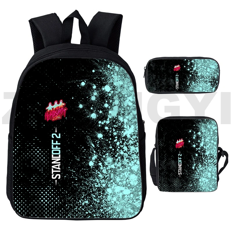 Trendy 3D Print Standoff 2 Backpack for Teenager Zipper Shooting War Game School Bags 3 In 1 Fashion Casual Handbags Pencil Case