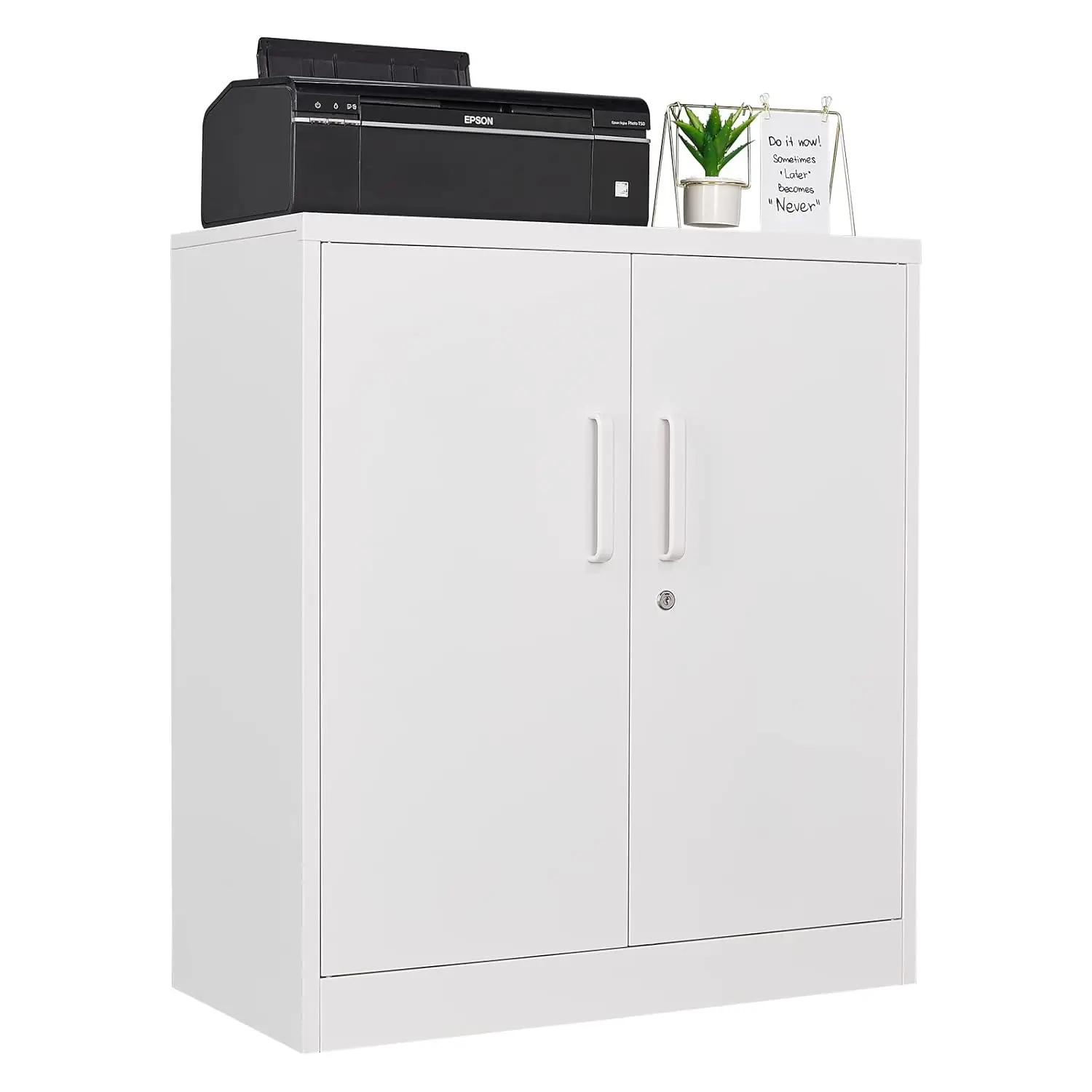 

36" Steel Storage Cabinet with Lock & 2 Adjustable Shelves 2 Doors for Home Office Garage Kitchen, Customized