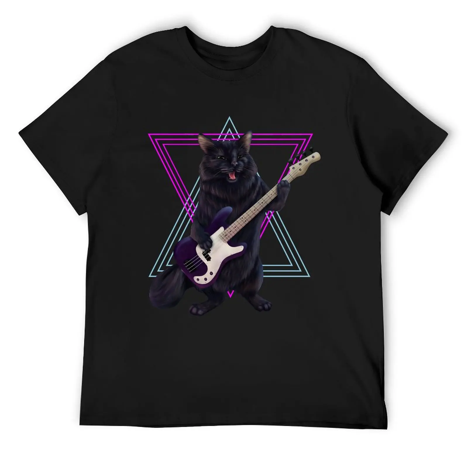 

Cat playing bass guitar T-Shirt for a boy Blouse basketball graphic tees men t shirts high quality