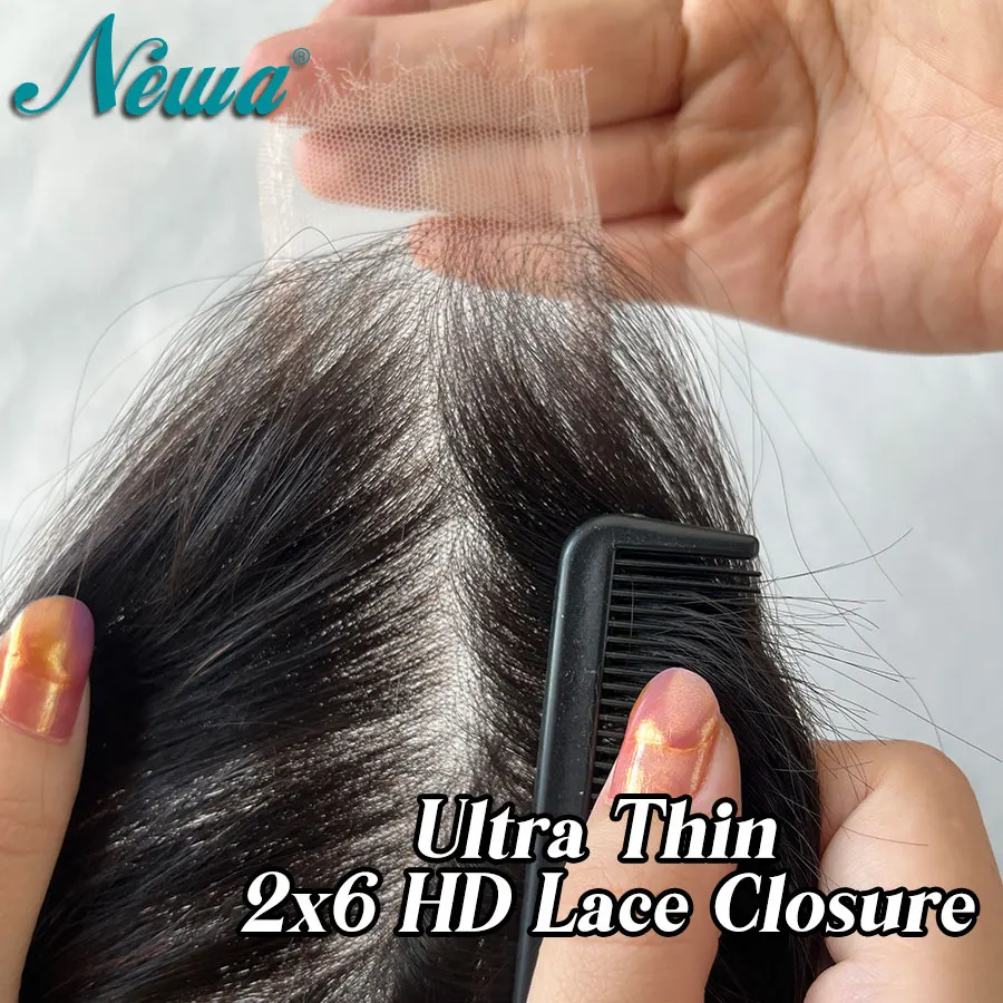 ニューウェーブヘア-ウルトラフィットhdレース-2x6-ディープパート人毛ヘアクロージャー-ミドルパート-ストレート＆ボディウェーブ-2x6-hdレースクロージャー-プレプラッキング済み